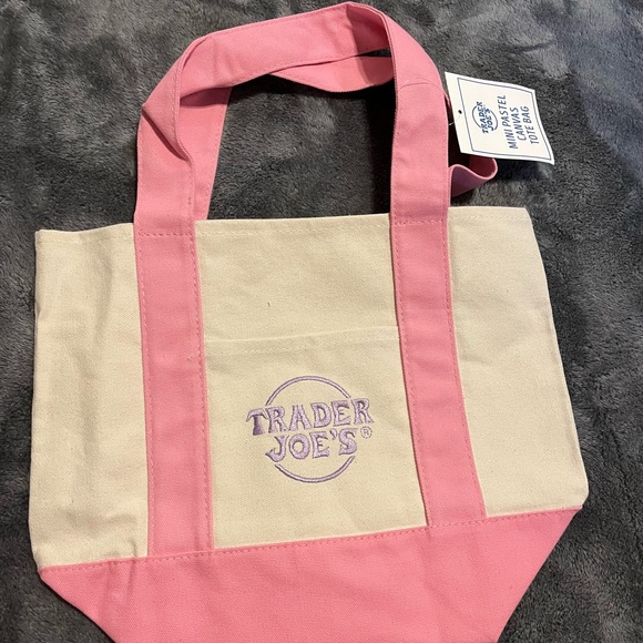 Trader Joe’s Mini Pastel Pink Tote - Picture 1 of 2
